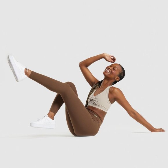 NEW Gymshark WHITNEY HIGH RISE LEGGINGS Dandelion Brown